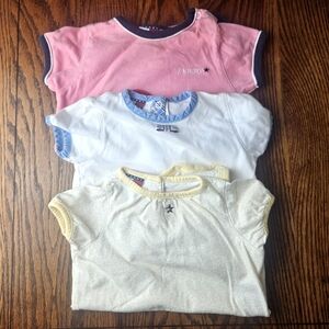 VTG 3 Piece LOT Tommy Hilfiger Baby 6-12 mth One Piece Snap Button Closure